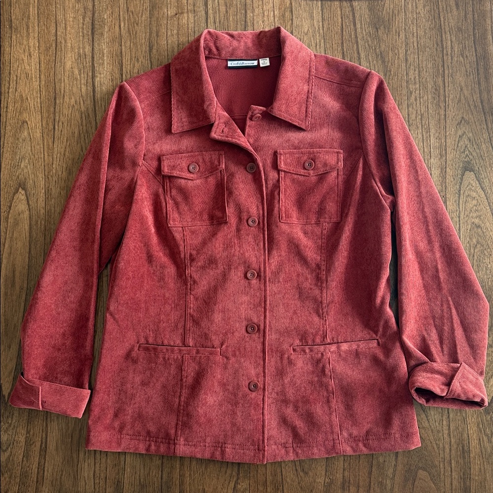 Croft & Barrow Rust Corduroy Button-Up Top / Shacket